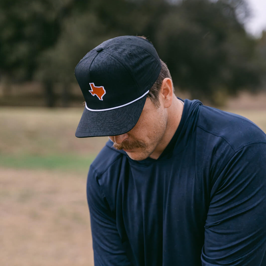 Burnt Orange & Black Texas Series Rope Hat